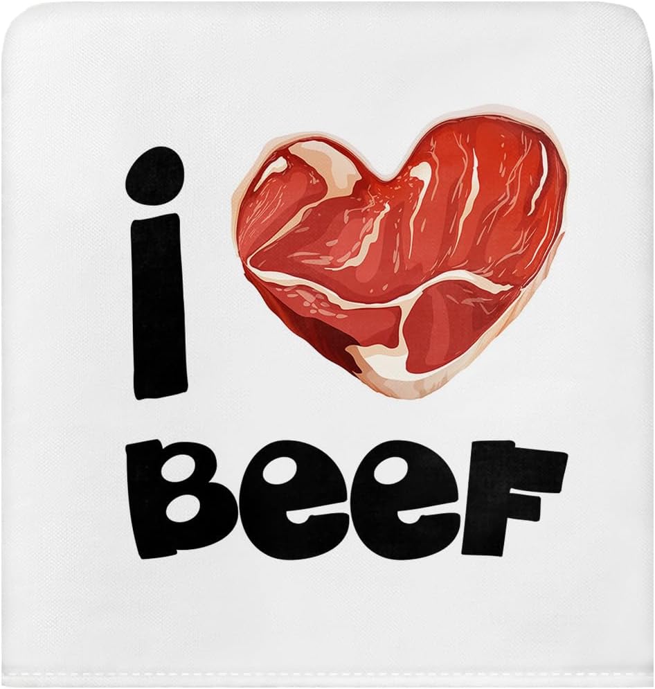 Maliyand Juego de 4 fundas protectoras para sillas de comedor, diseño de corazón de carne de res, extraíbles y lavables, para comedor, prevención de