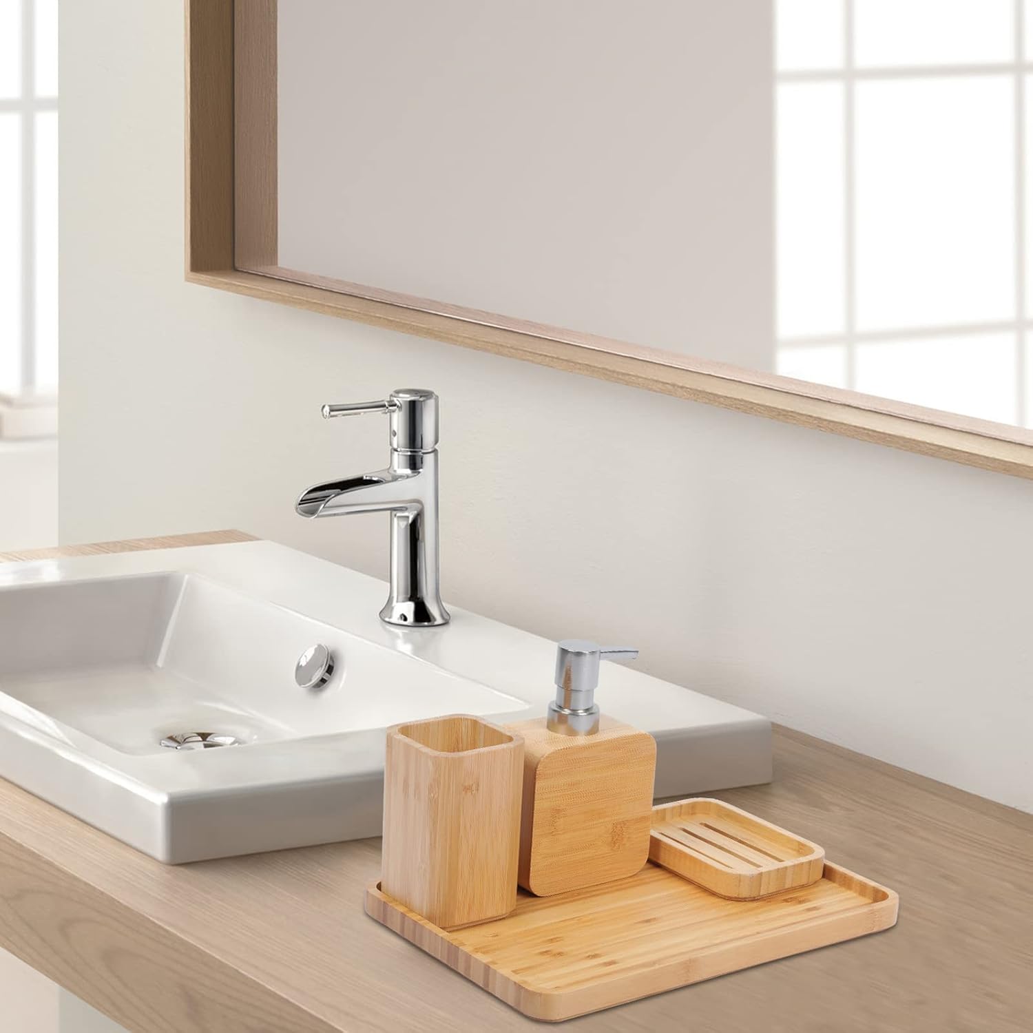 Juego retro de 4 piezas hecho a mano para fregadero y baño, juego retro, natural, soporte para jabonera para ducha, dispensador de jabón de loción,