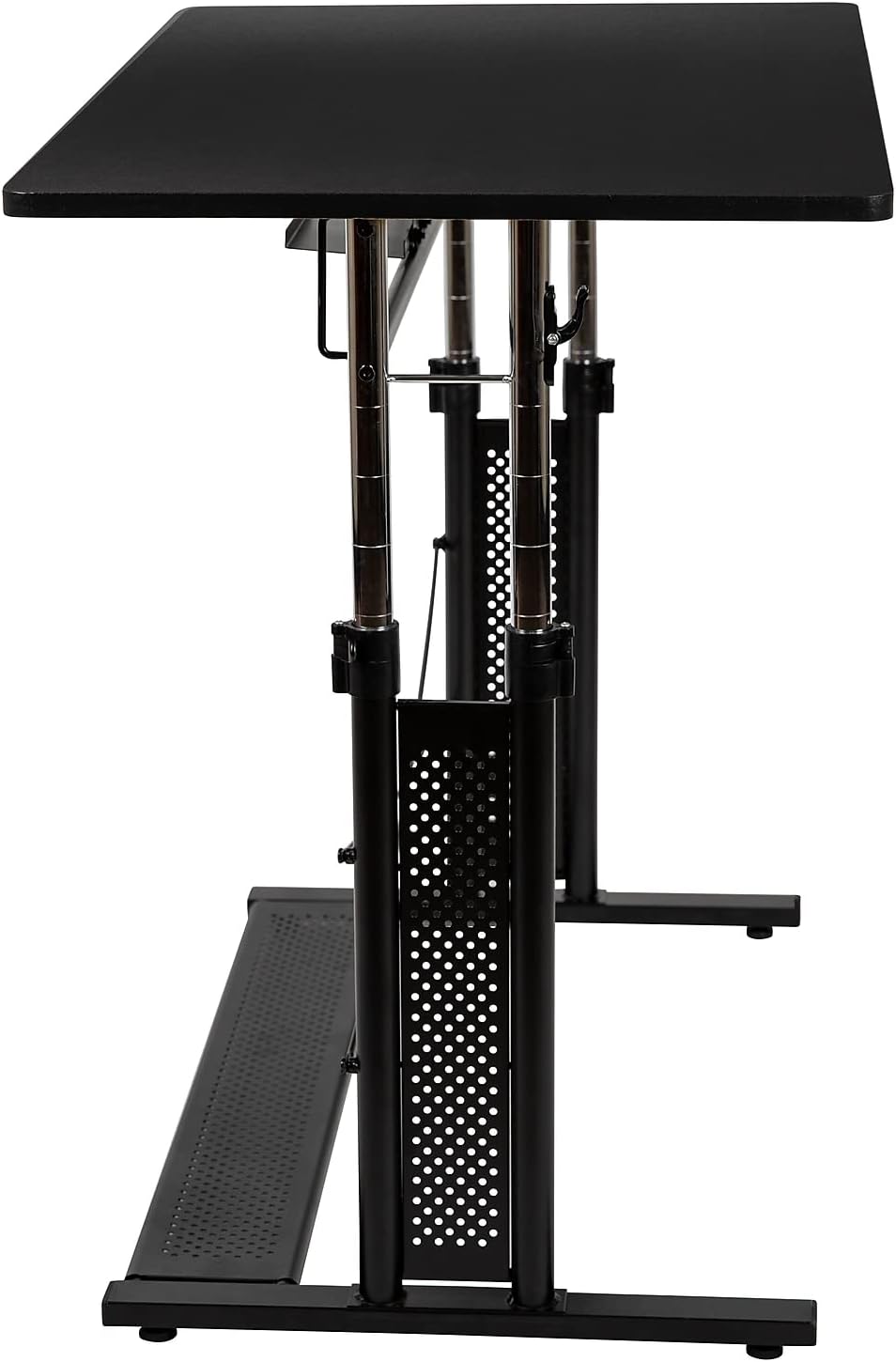 Flash Furniture Fairway – Escritorio de oficina en casa, altura ajustable (27.25-35.75 pulgadas de alto), color negro