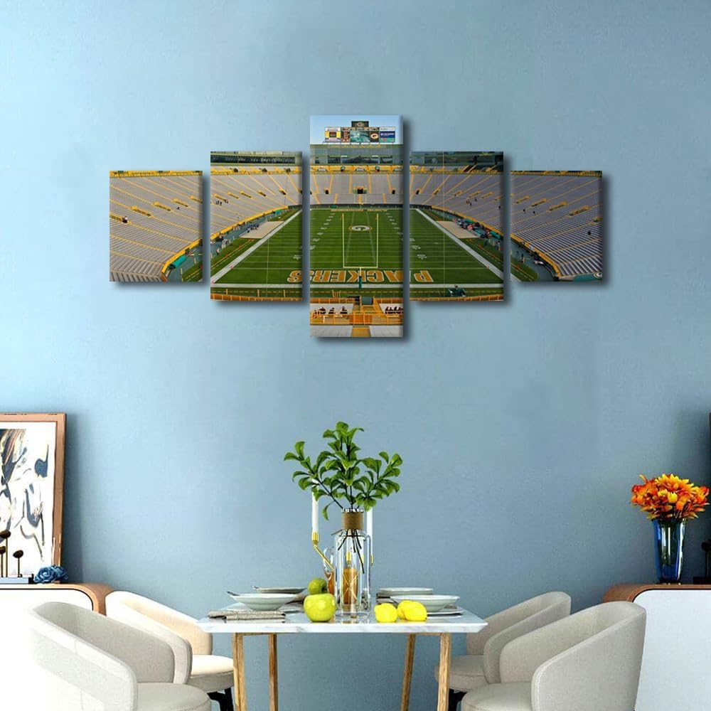 Lienzo decorativo para pared, oficina, campo Lambeau, arte de pared, arte moderno de Green Bay, estadio de fútbol, arte de pared rústico para sala