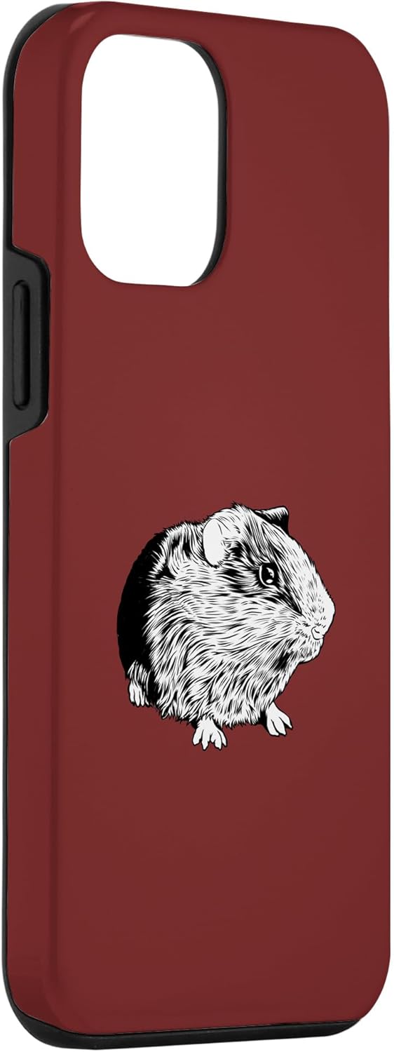 iPhone 12 mini Black and white drawing – guinea pig Case