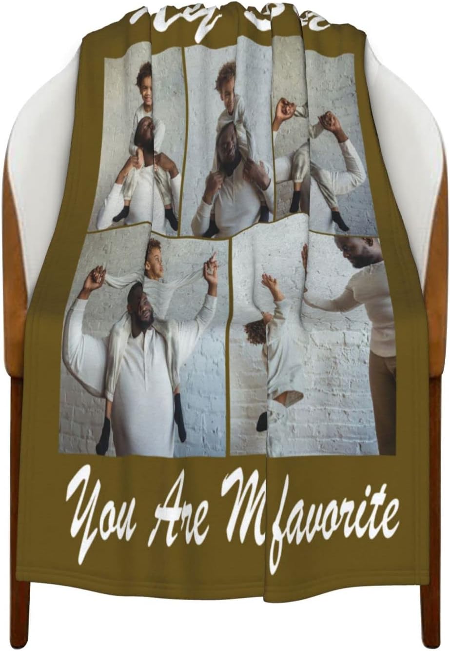 Mantas personalizadas para adultos, manta de franela personalizada con fotos y texto, manta personalizable como regalo para mamá, padre, nueva mamá,