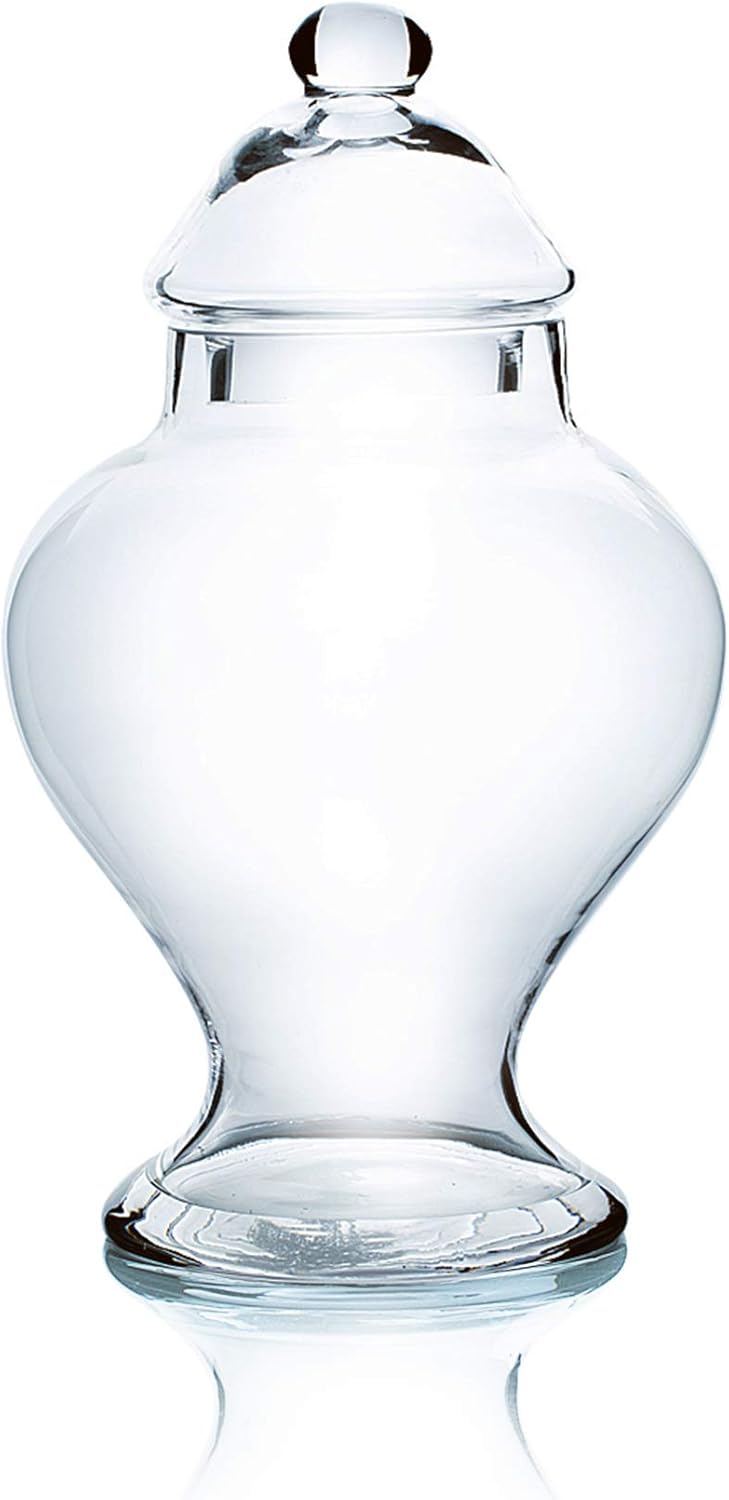 WGV – Tarro de boticario de 6.7 pulgadas de ancho, 12 pulgadas de alto, urna transparente redonda de vidrio, contenedor de almacenamiento de frutas,