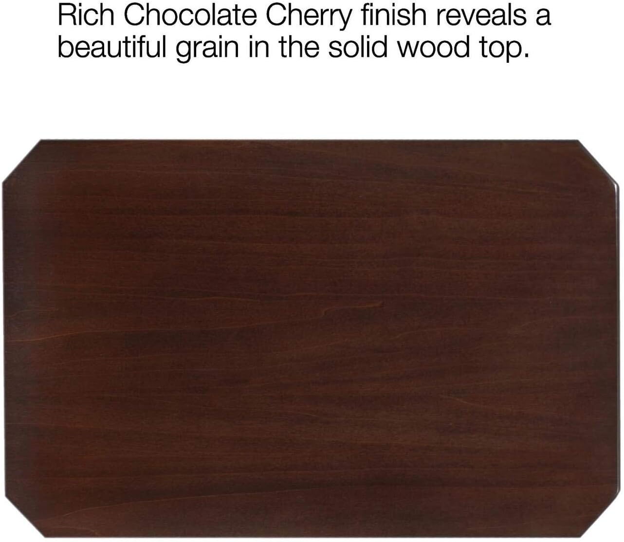 Boa Mesa auxiliar estrecha de madera maciza con estante, marrón cereza chocolate, perfecta para salas de estar, dormitorios y espacios pequeños –