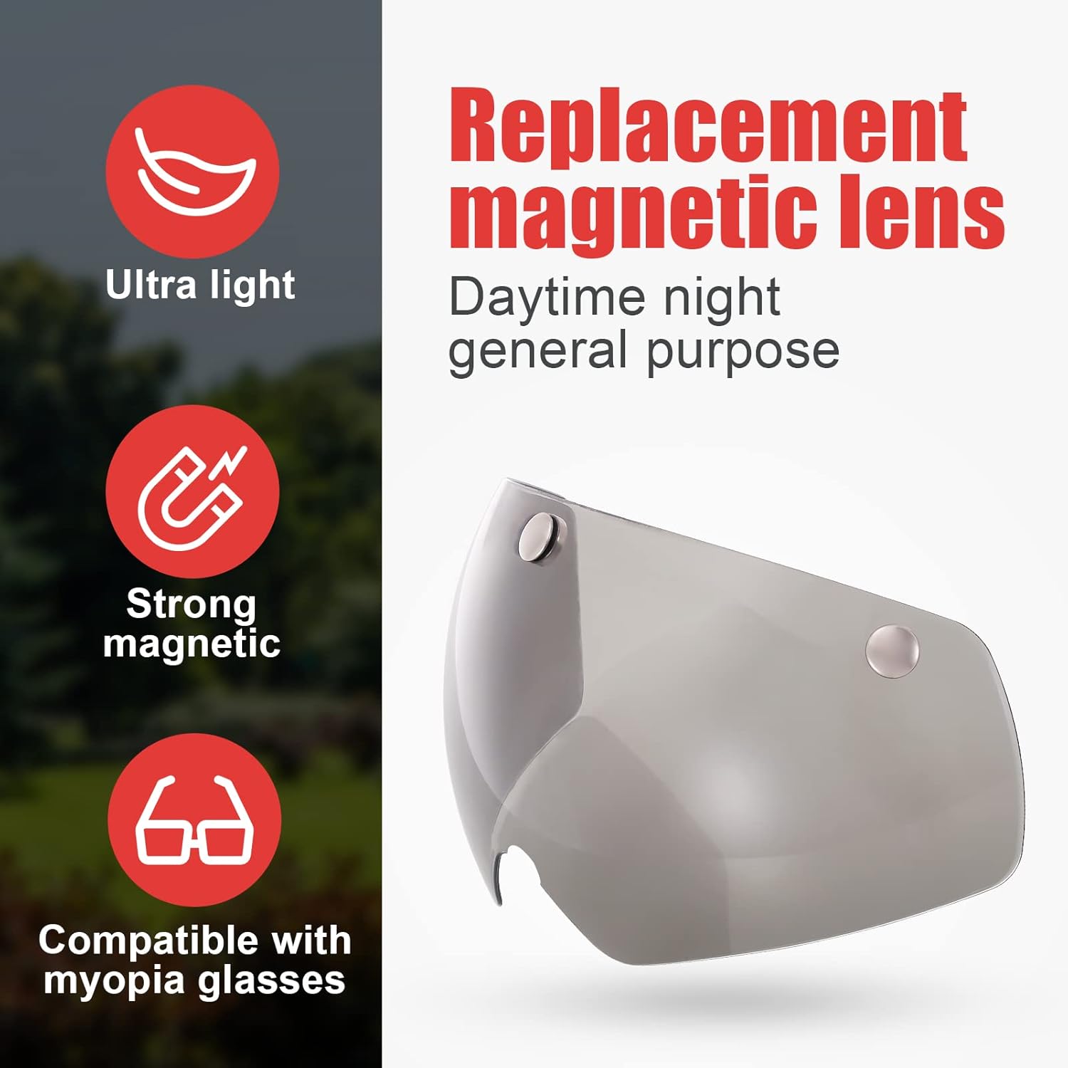 LIXADA Detachable Magnetic Bike Helmet Goggles Visor Removable Sun Visor Shield Cycling Bicycle Helmet