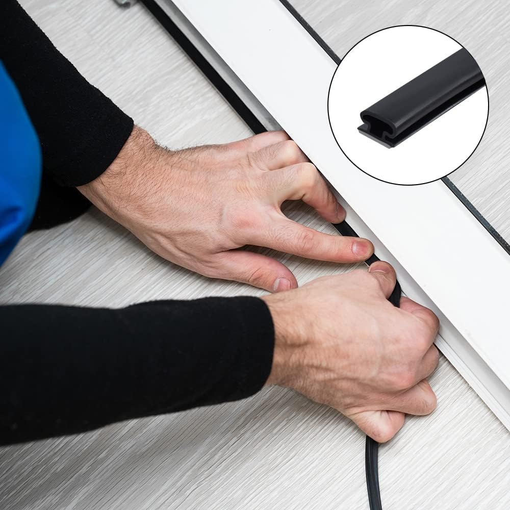 Tira de sellado en forma de D de 40 pies para puertasventanas, burlete adhesivo para puerta, tira de goma para sellar puerta, impermeable,