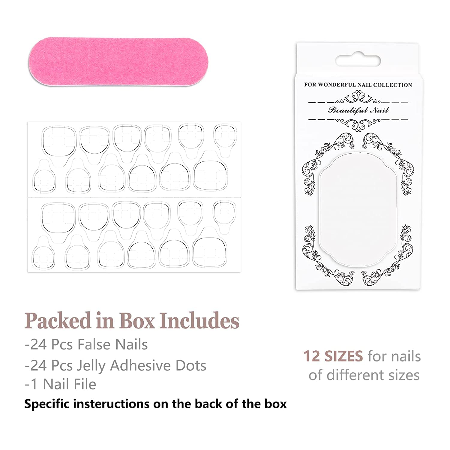 TMLECE TM Uñas postizas a presión de Halloween, 24 unidades, uñas postizas cuadradas medianas con pegamento para mujeres, niñas, adolescentes con
