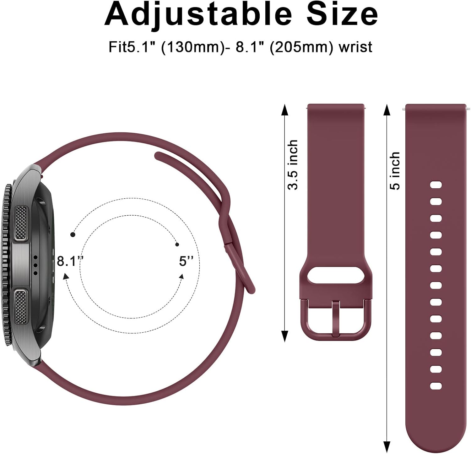 AK Correa compatible con Samsung Galaxy Watch 3 de 1.772 in para mujeres y hombres, correa de silicona suave de 0.866 pulgadas de repuesto para
