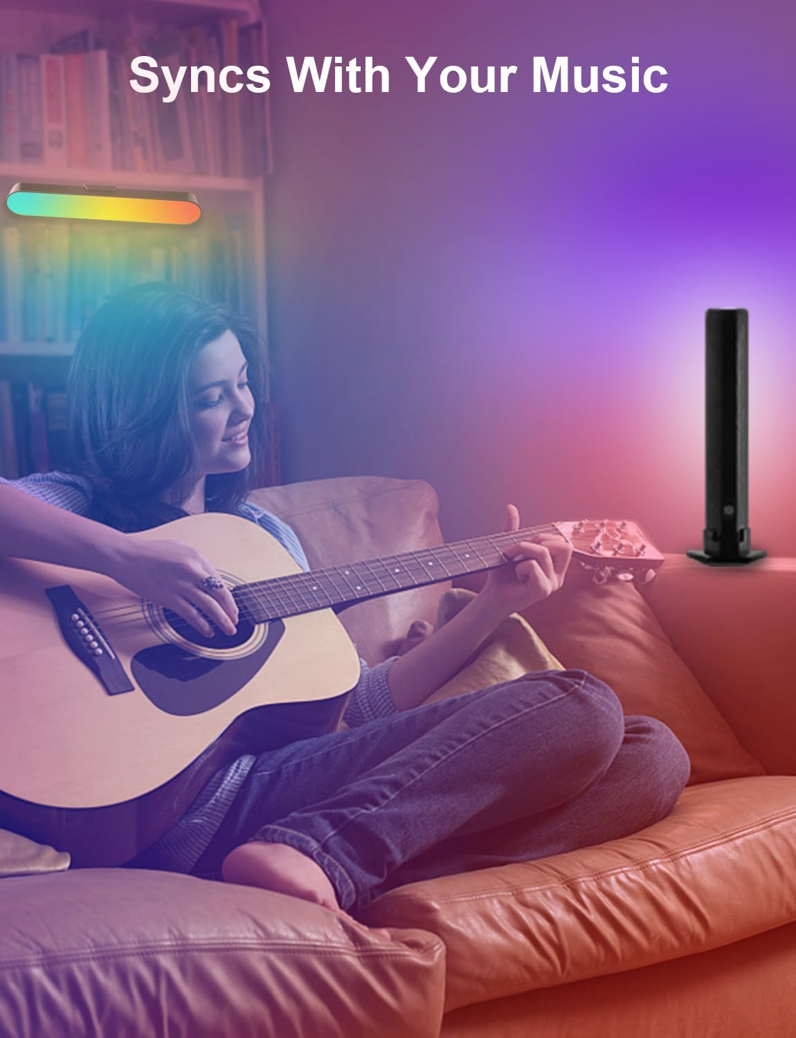 ZUUKOO LIGHT Smart LED Light Bar, RGB with 19 Dynamic Modes and Music Sync Modes, TV LED Backlight, Mood Lighting, USB Ambient Lighting for Gaming,