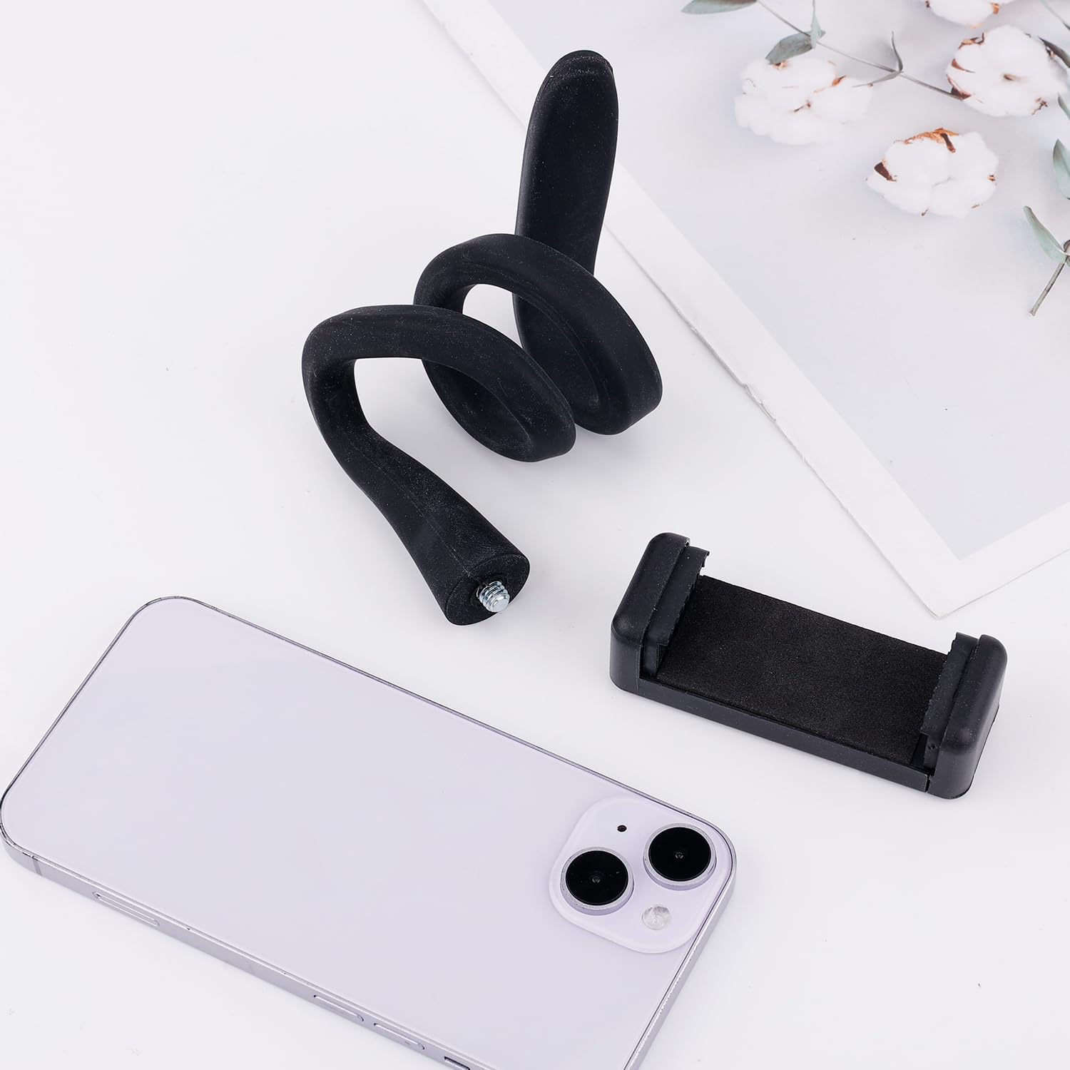 Soporte de teléfono para cochecito de bicicleta, soporte flexible para cochecito de bicicleta con agarre de brazo antideslizante, abrazadera de