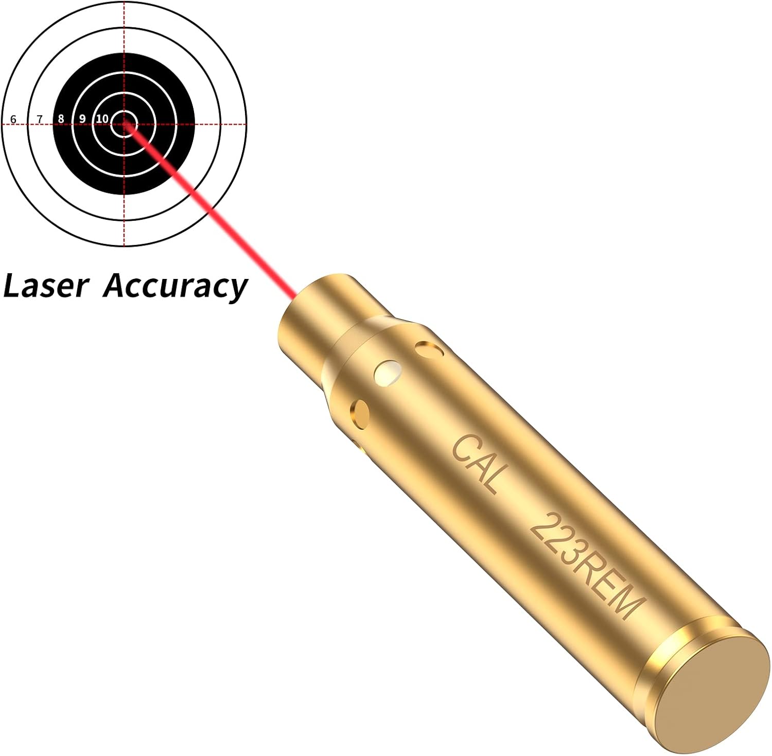 Bore Sight Cal 223 0.219 in Rem Gauge12GA300 Win Mag Laser Sight Red Dot Boresighter con baterías
