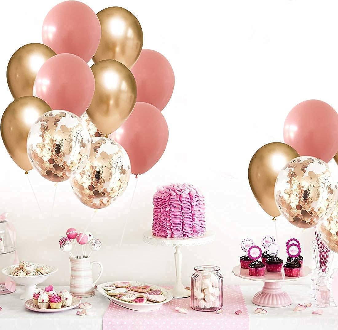 Globos de cumpleaños para mujer, globos de oro rosa cerezaoro rosa 2023 rosa cereza de 15 piezas para decoraciones de fiesta de cumpleaños para