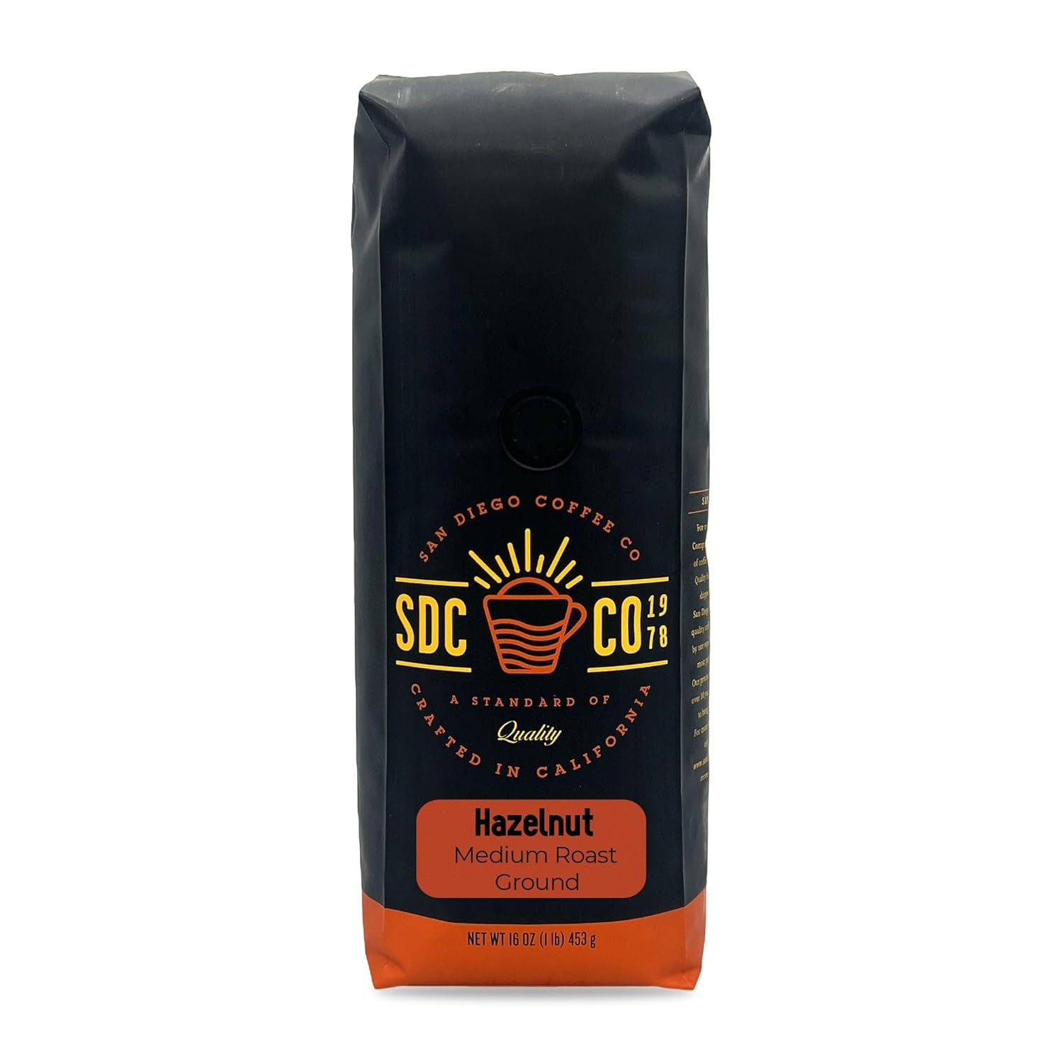 San Diego Coffee Avellana, tostado medio, café molido, bolsa de 16 onzas Café molido tostado