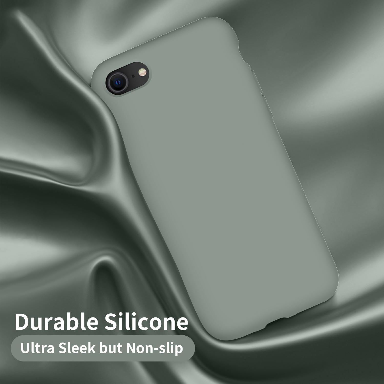 Cordking Funda para iPhone SE 20222020, iPhone 7 8, funda ultradelgada de silicona a prueba de golpes con forro de microfibra suave, 4.7 pulgadas,