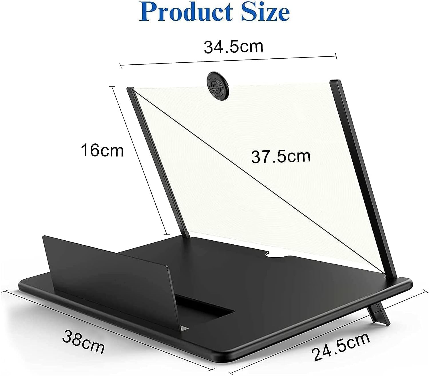 Lupa de pantalla de 18 pulgadas para teléfono inteligente – Proyector de aumento de pantalla de teléfono móvil HD 3D para películas, videos y