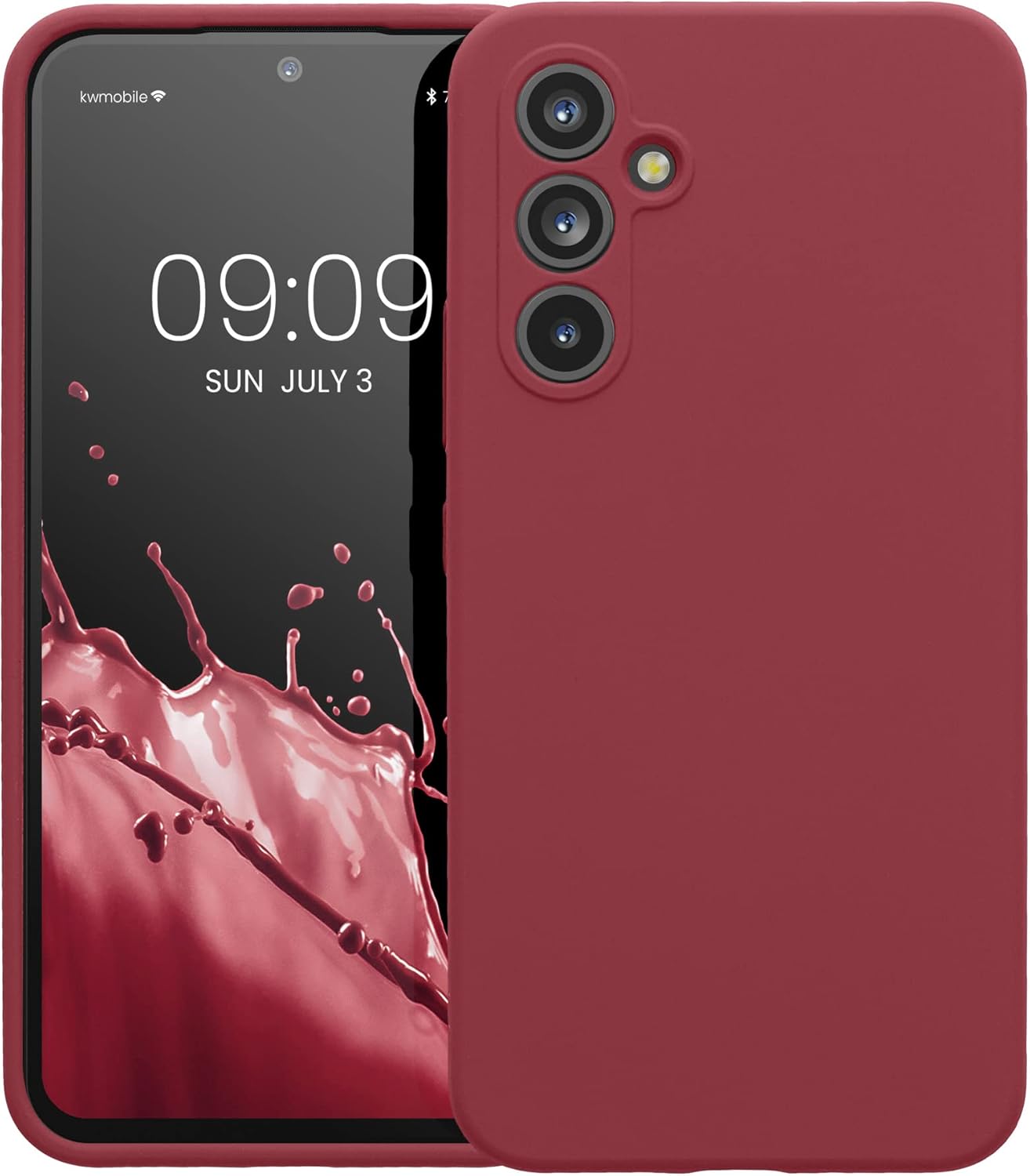 kwmobile Funda compatible con Samsung Galaxy A54 5G – Funda delgada de silicona TPU – Acabado suave al tacto – Rojo ruibarbo