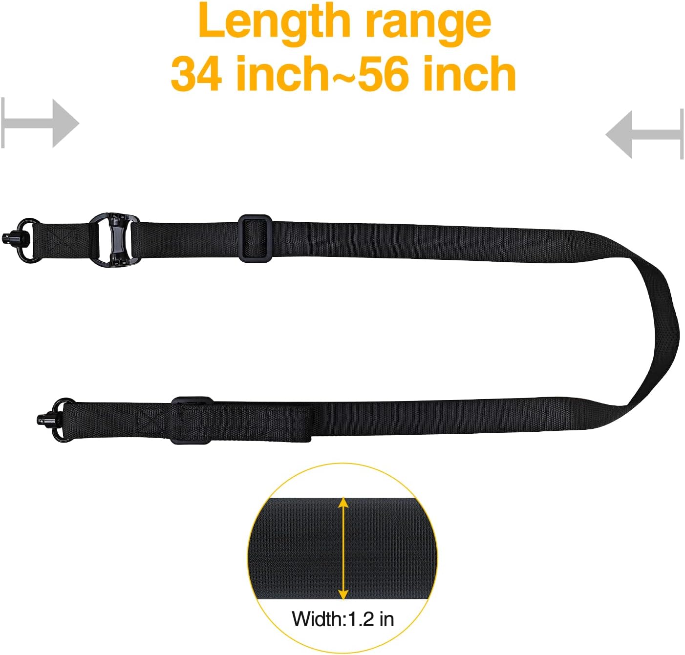 Eslinga QD tradicional de 2 puntos para eslingas de rifle de ajuste rápido con soportes Picatinny cómodo de llevar
