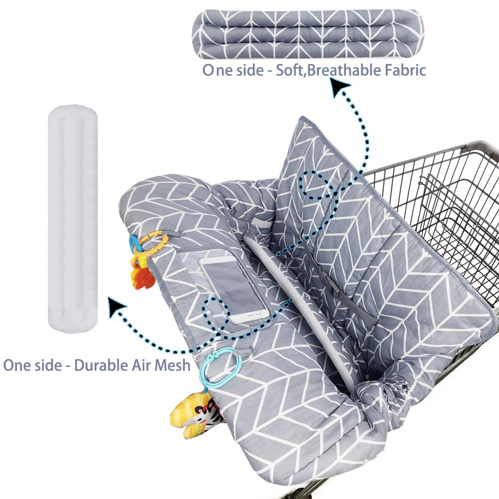 ICOPUCA Funda para carrito de compras para bebé, funda de carrito 2 en 1 para bebés y silla alta, funda acolchada para asiento de carrito de