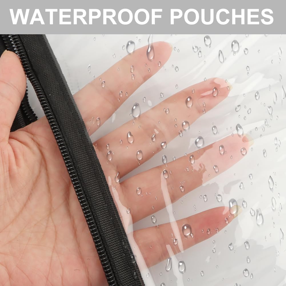 Bolsas transparentes con cremallera, bolsa impermeable de PVC, portátil, duradera, multiusos, bolsa organizadora transparente para cosméticos,