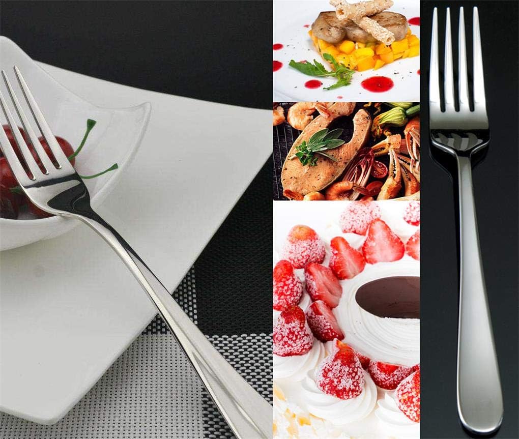 Tenedor de cena de acero inoxidable de 7.3 pulgadas (12 piezas)