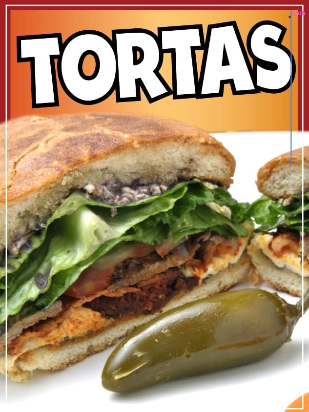 Calcomanía de tortas para ventana, comida mexicana, camión, concesión, vinilo para restaurante, sándwiches, cocina mexicana, comida fajita (10 x 7
