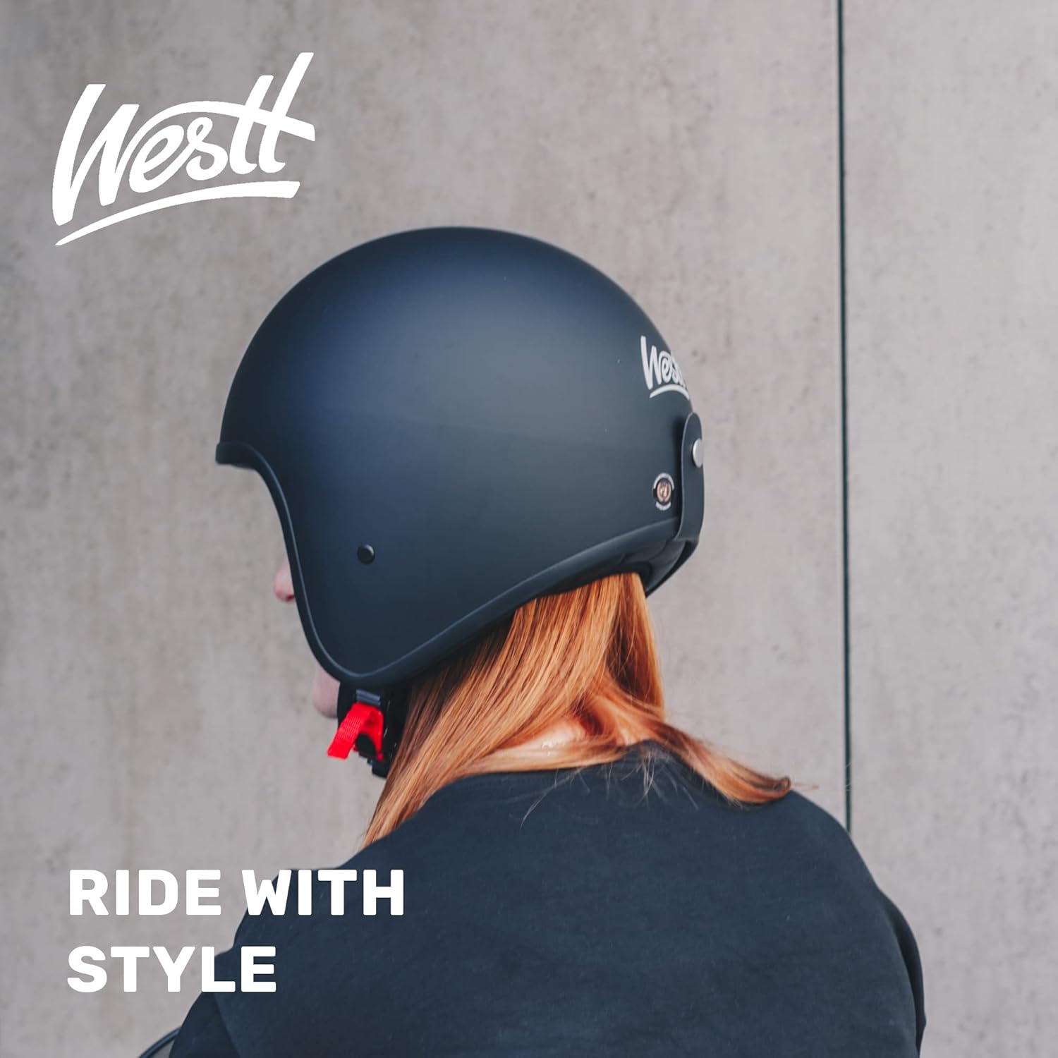 Westt Casco abierto  Scooter Retro Vintage para hombres y mujeres  Casco de motocicleta 34 para ciclomotor, ATV, Cruiser, Café, certificado por DOT,