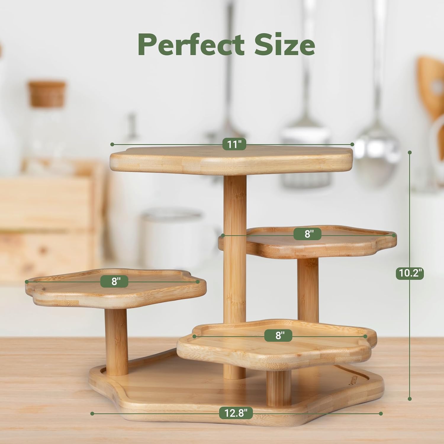 Soporte de torre de bambú de 5 niveles para 50 cupcakes, soporte de madera para pasteles en forma de nube, decoración de bandeja escalonada, soporte