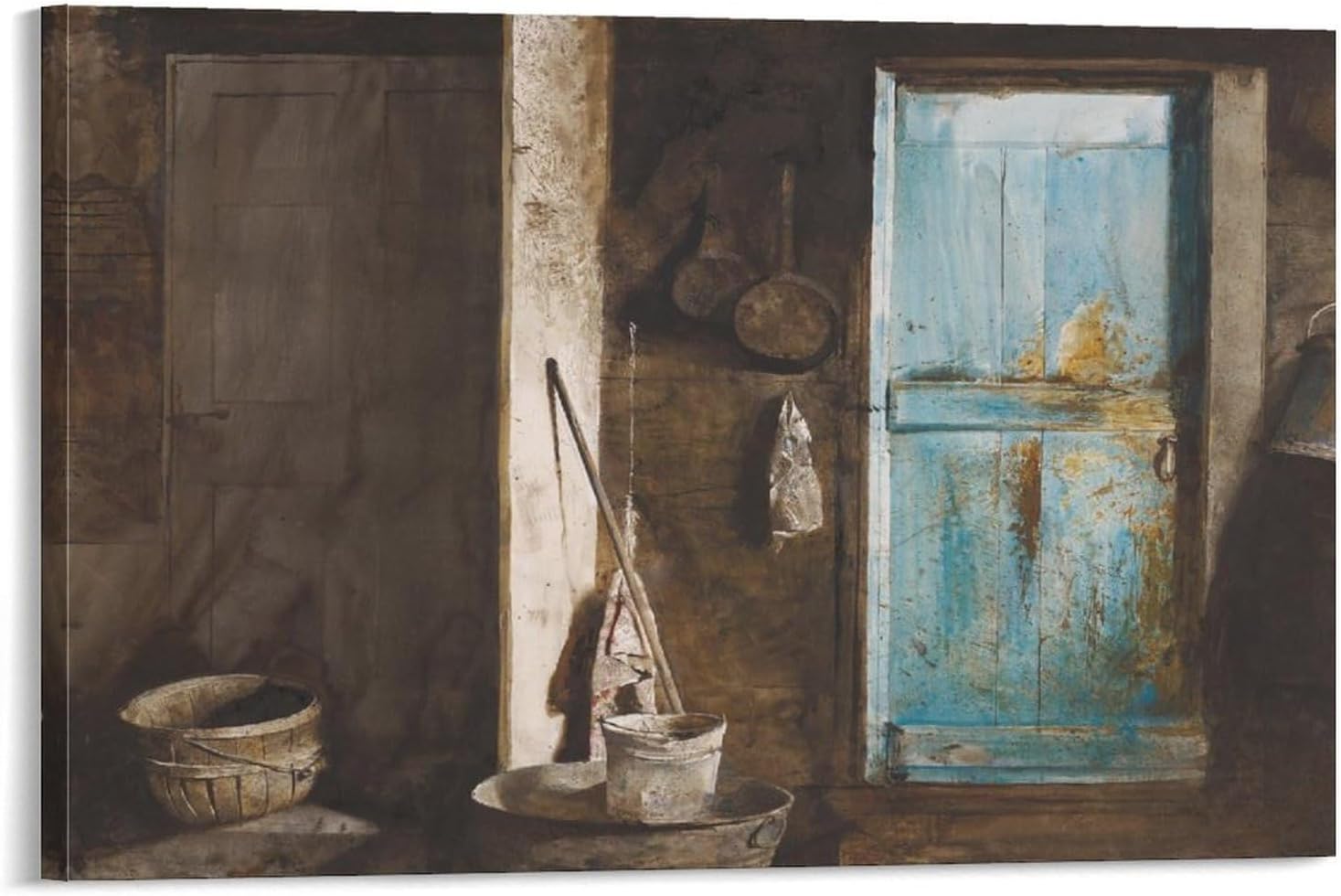 Álvaro y Christina por Andrew Wyeth – Póster de arte de pared, lienzo con pergaminos, pintura, imagen, decoración de la sala de estar, enmarcadasin