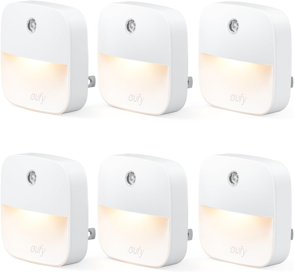 eufy by Anker, Lumi – Luz nocturna enchufable, LED blanco cálido, sensor de anochecer a amanecer, dormitorio, baño, cocina, pasillo, escaleras,