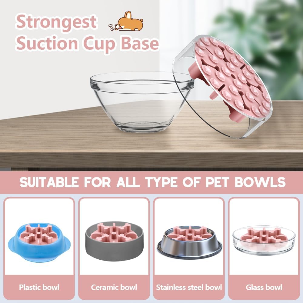 Animire – Cuencos para perros de alimentación lenta, rompecabezas antiasfixia de silicona suave, alimentador lento, antideslizante para comer