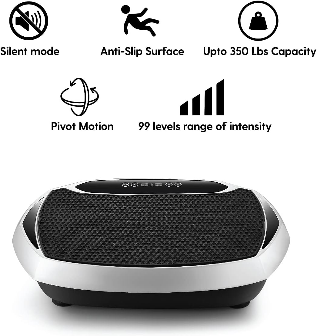 EILISON Bolt Vibration Plate – Máquina de ejercicios en el hogar con bandas de bucle para pérdida de peso, tonificación y entrenamiento en casa de