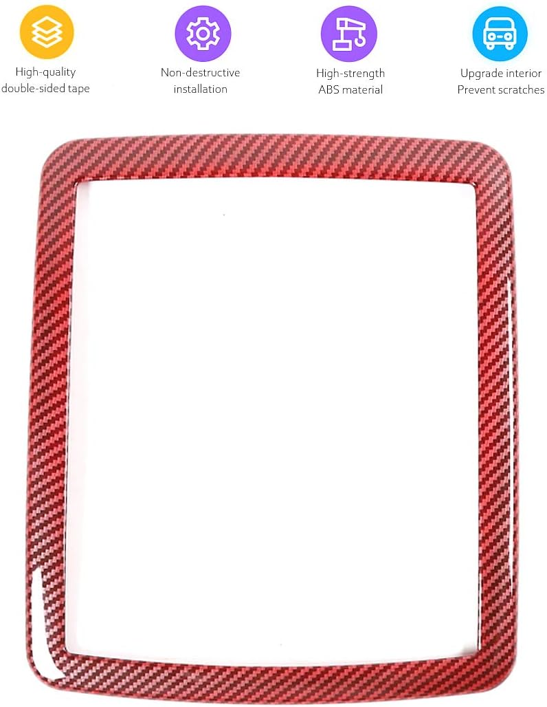 GZXinWei Marco de luz de lectura para Dodge Challenger 2010-2023, decoración de cubierta adhesiva de fibra de carbono roja interior