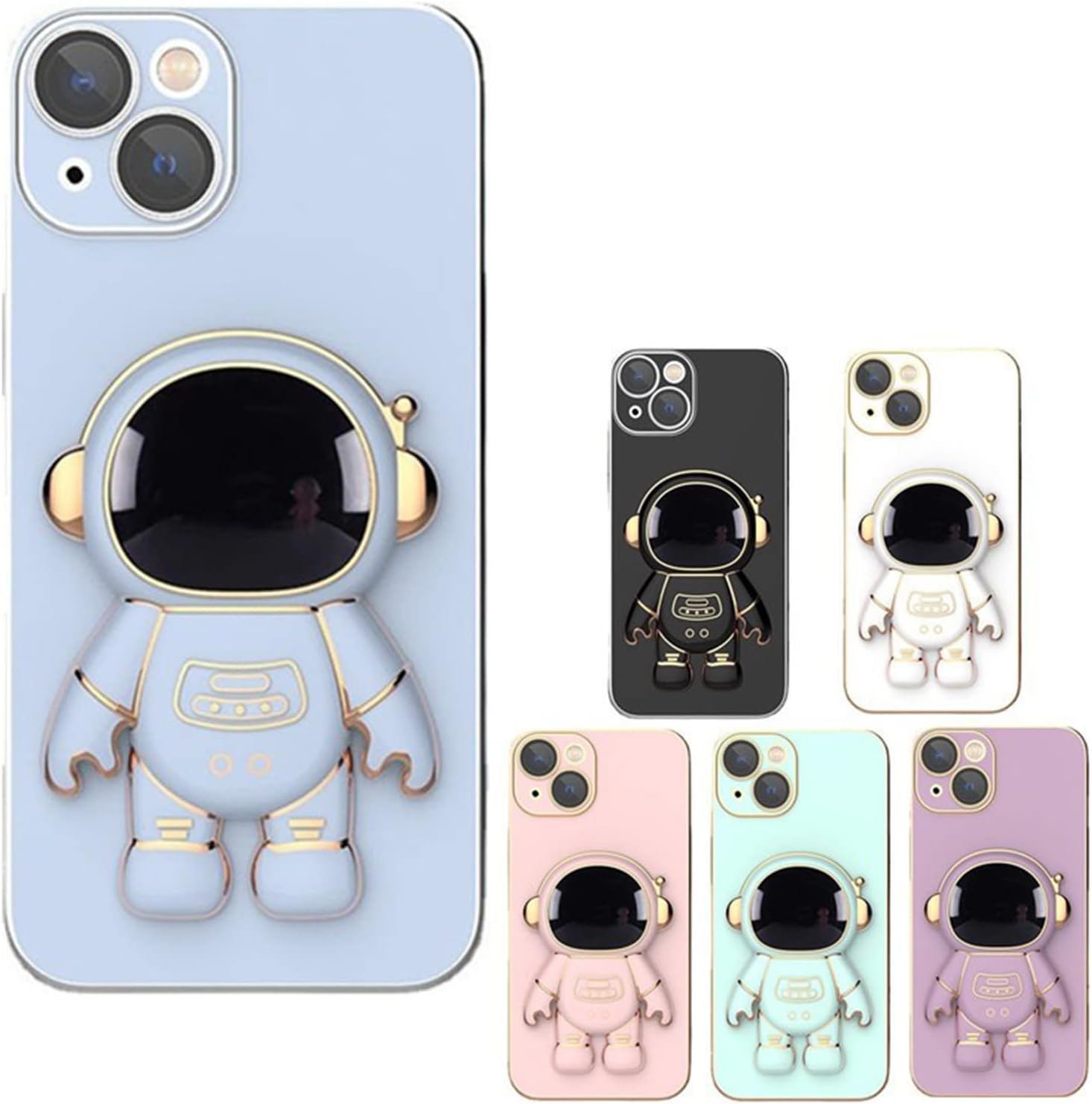 Astronaut – Funda compatible con iPhone 11, 12, 13 Pro Max 6D, con soporte, funda de astronauta azul para iPhone 13 Pro Max