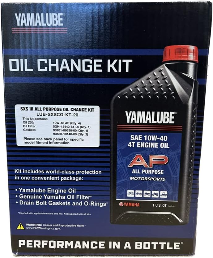 YAMAHA Original OEM Yamalube LUB-SXSCG-KT-20 lado a lado III Kit de cambio de aceite multiusos WYamaha OEM filtro parte #5GH-13440-61-00