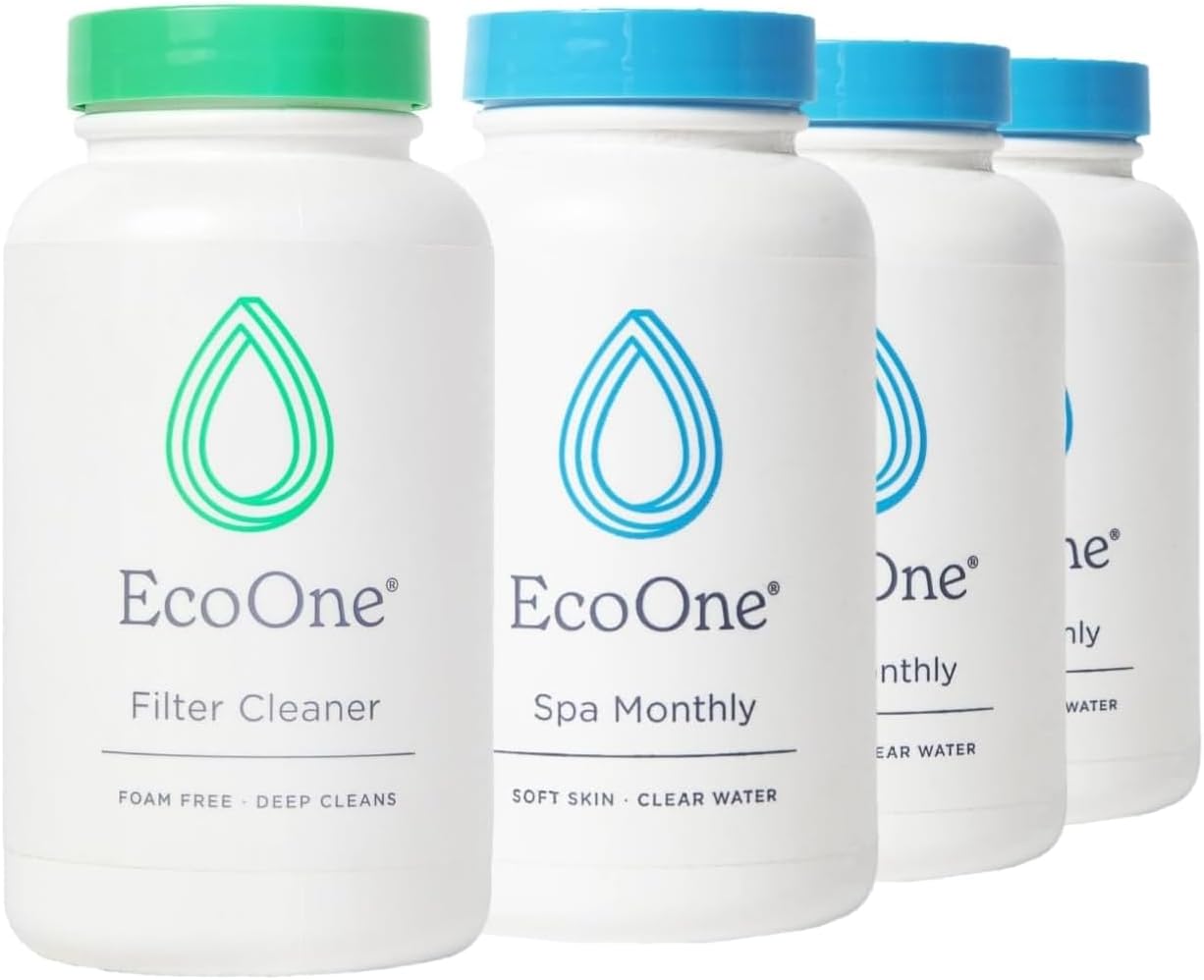 Kit completo de tratamiento para spa y bañera de hidromasaje de 3 meses  Viene con 1 limpiador de filtro de spa y bañera de hidromasaje y 3 veces al