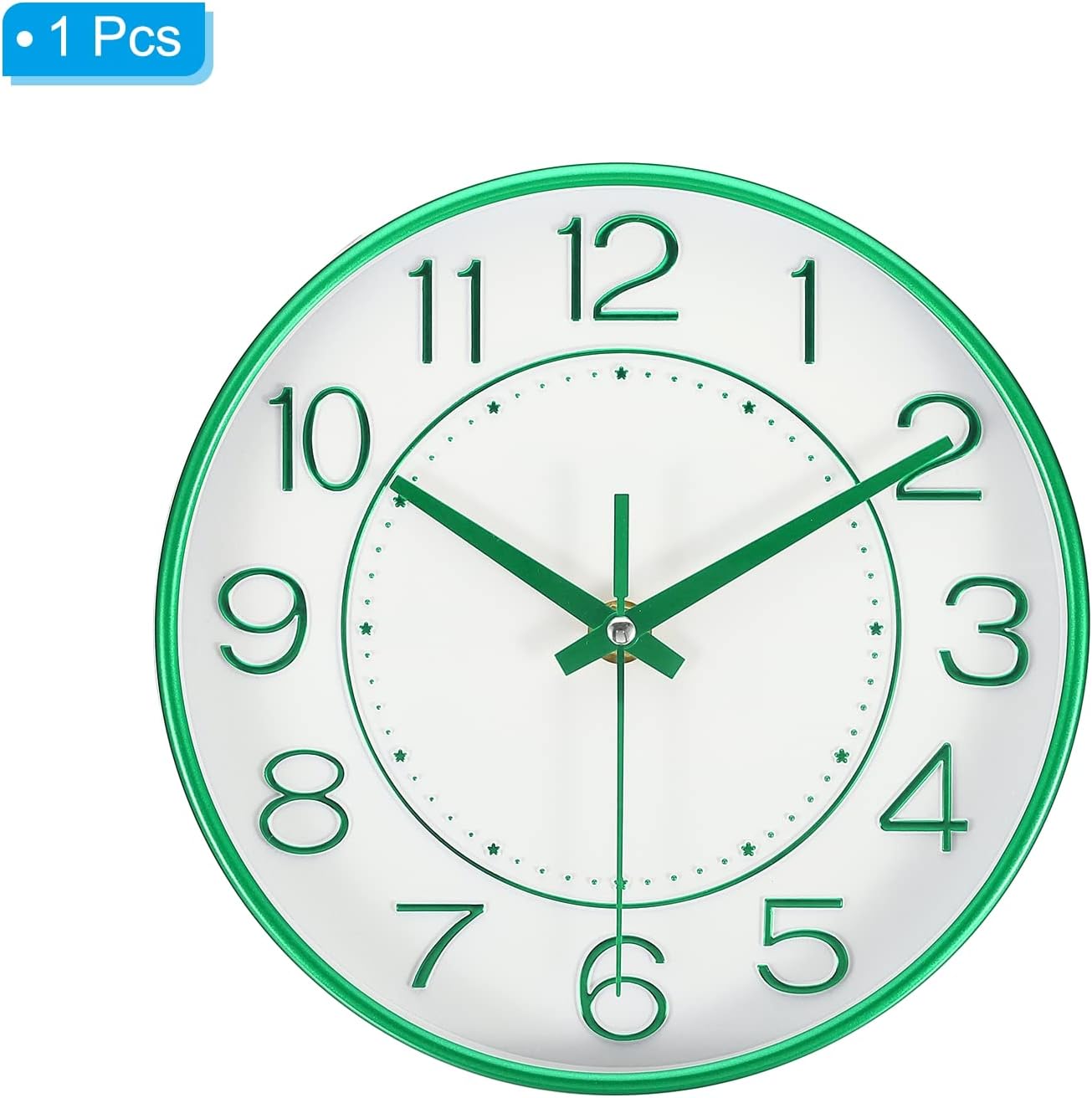 PATIKIL Reloj de pared de 8 pulgadas, funciona con pilas, silencioso y moderno reloj de pared redondo sin tictac para decoración de cocina, oficina,