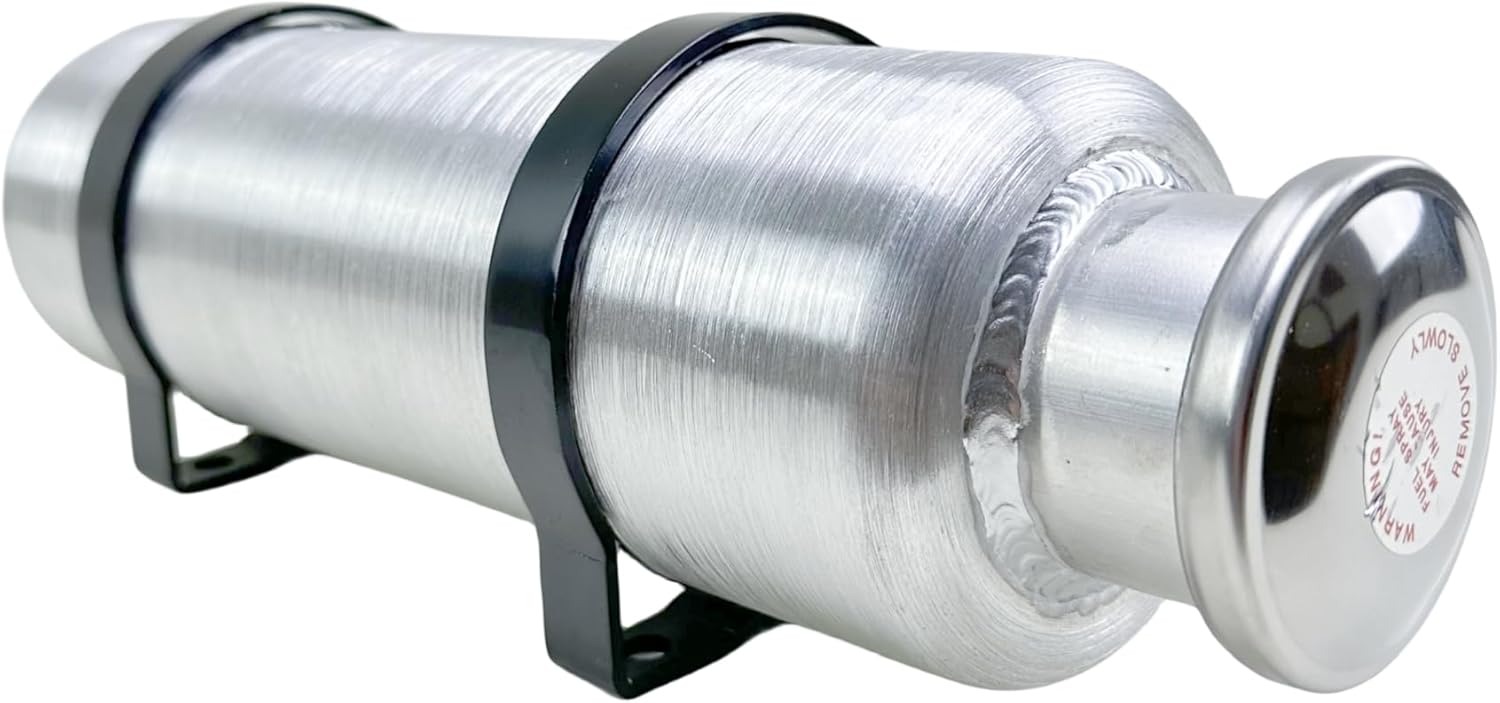 JSD – Tanque de gasolina vertical auxiliar de 0,58 galones de aluminio de 4 x 12 pulgadas 18 pulgadas NPT