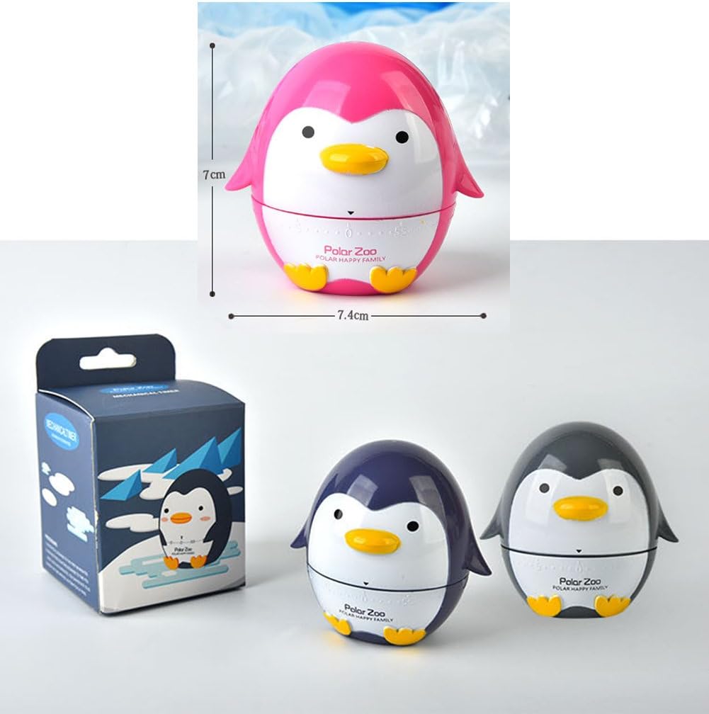 Temporizadores de pingüinos de dibujos animados lindos 60 minutos de cocina mecánica temporizador de cocina reloj contadores de alarma ruidosos mini