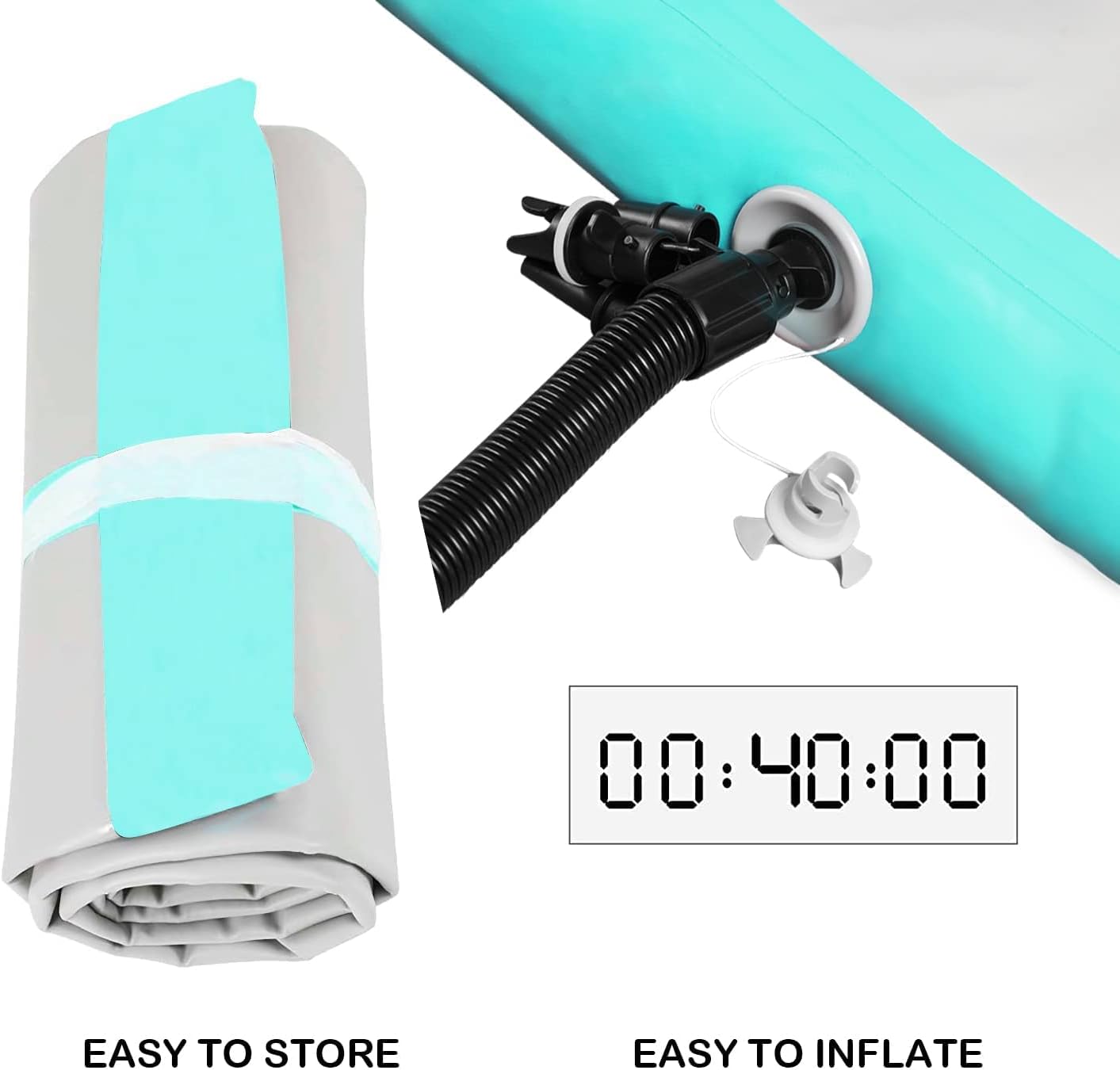 Tapete inflable de gimnasia de aire para regalo de Navidad, 13 pies, 16 pies, 20 pies, tapete de gimnasia para pista de secadora, 48 pulgadas de