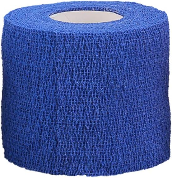 ESUPPORT Vendajes cohesivos autoadherentes de 2 pulgadas x 5 yardas, cinta elástica fuerte de primeros auxilios para muñeca y tobillo, color azul,