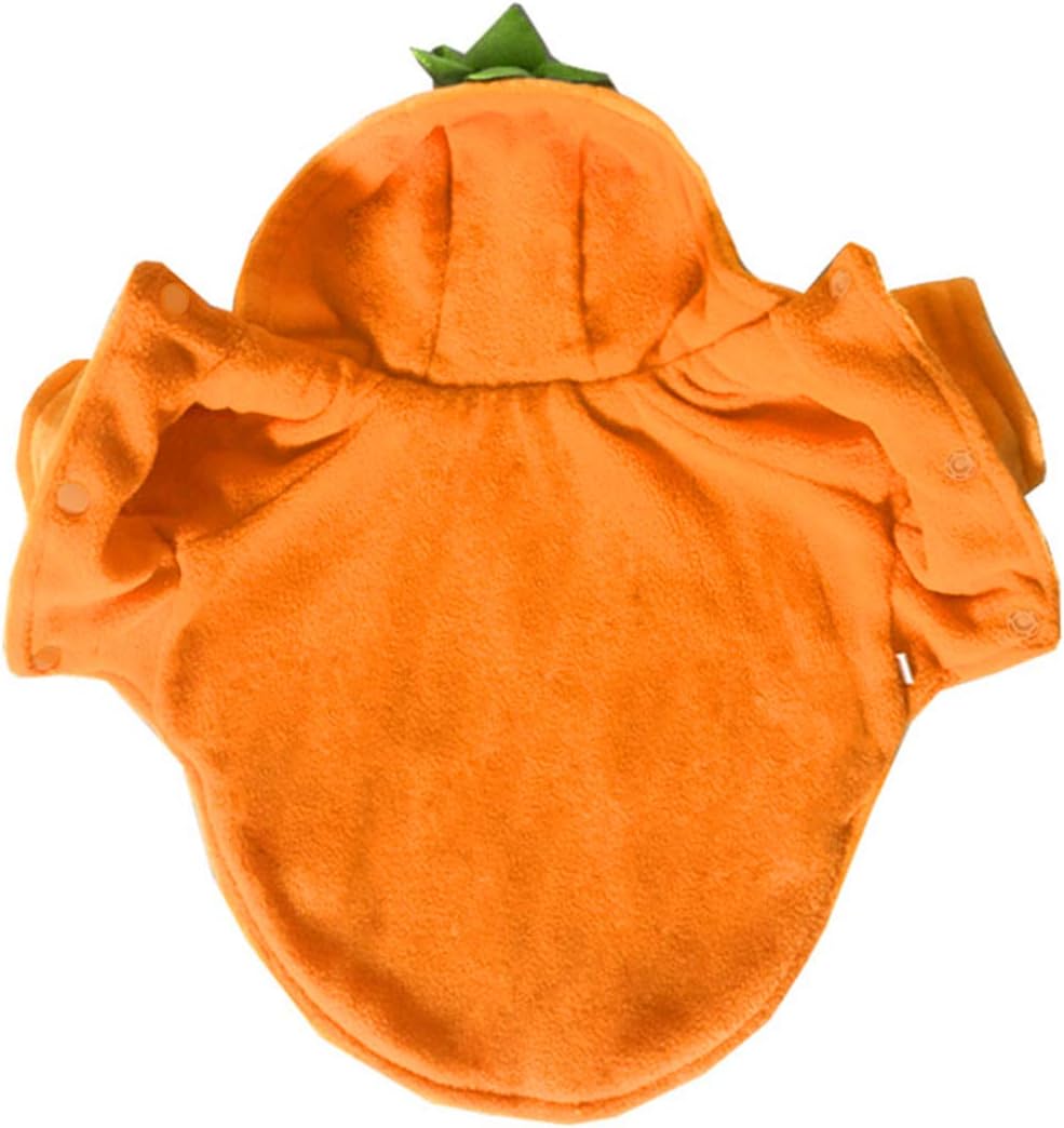 Disfraz de calabaza de Halloween para perro, gato, trajes de cosplay para mascotas, ropa de forro polar con capucha, suéter, abrigo, disfraces de