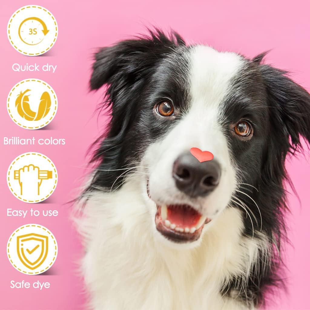 Esmalte de uñas para perro, bolígrafos de esmalte de uñas para perro, de secado rápido, no tóxicos, rosa, rojo, morado, azul, bolígrafo de esmalte