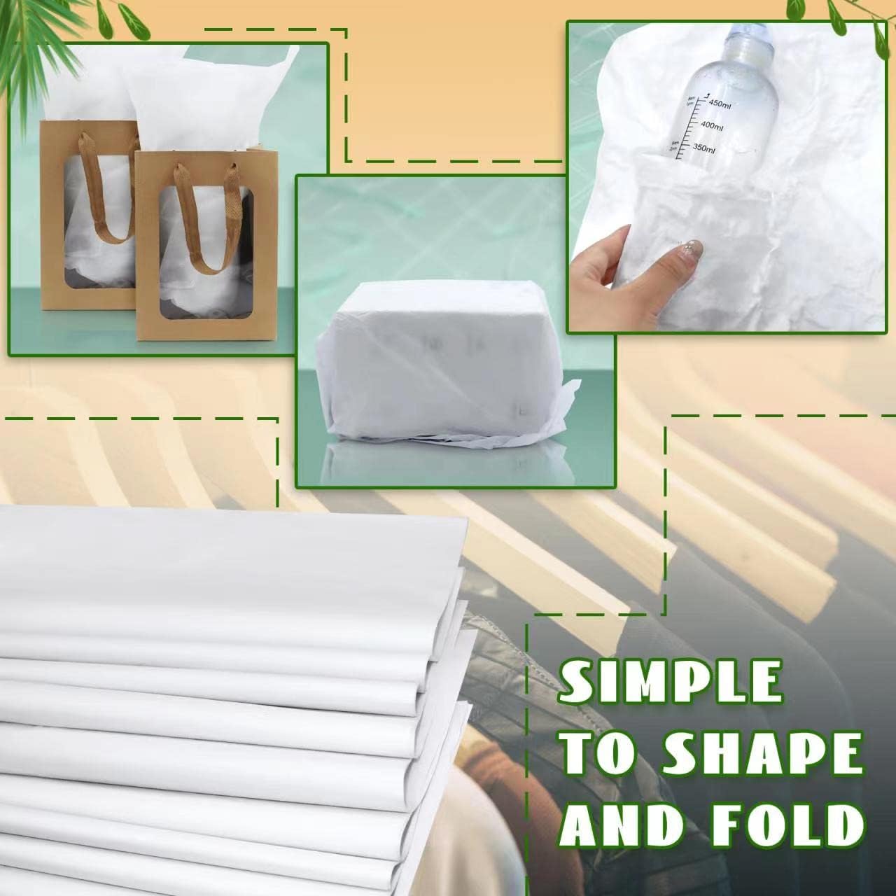 RYKOMO 100 hojas de 24 x 36 pulgadas, sin ácidos, sin ácidos, papel de seda sin ácido, blanco, sin lignina, papel de seda para preservar ropa,