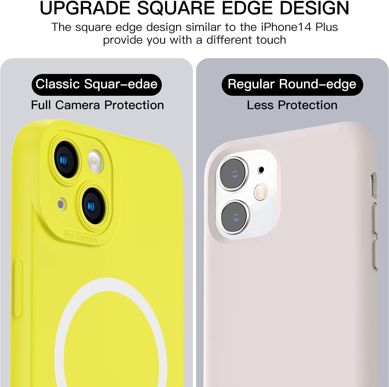 Funda magnética para iPhone 14 Plus, funda de silicona a prueba de golpes compatible con MagSafe, forro de microfibra suave antiarañazos, cubierta