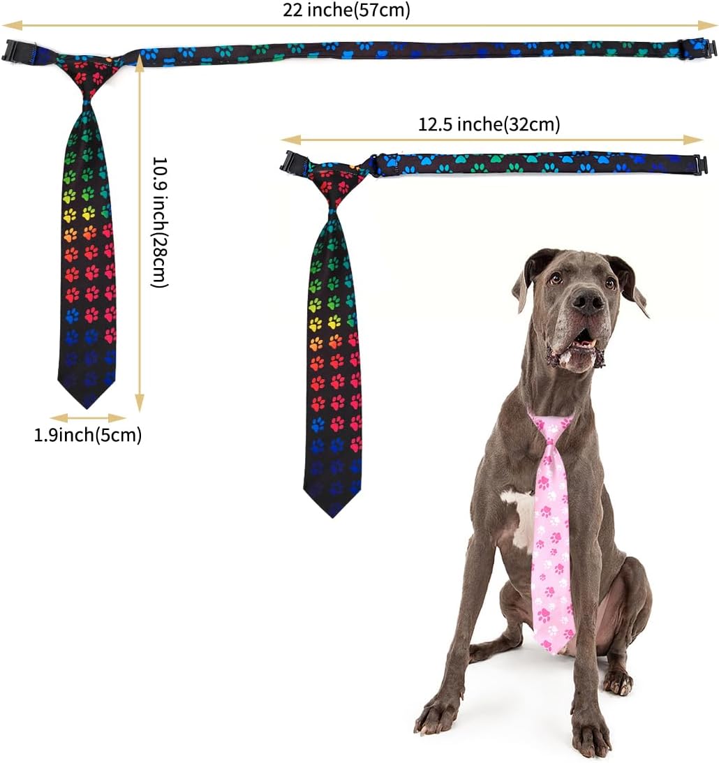 PET SHOW Paquete de 10 corbatas para perros de razas grandes, XL, ajustables, para vacaciones, cumpleaños, accesorios de aseo para el cuello,