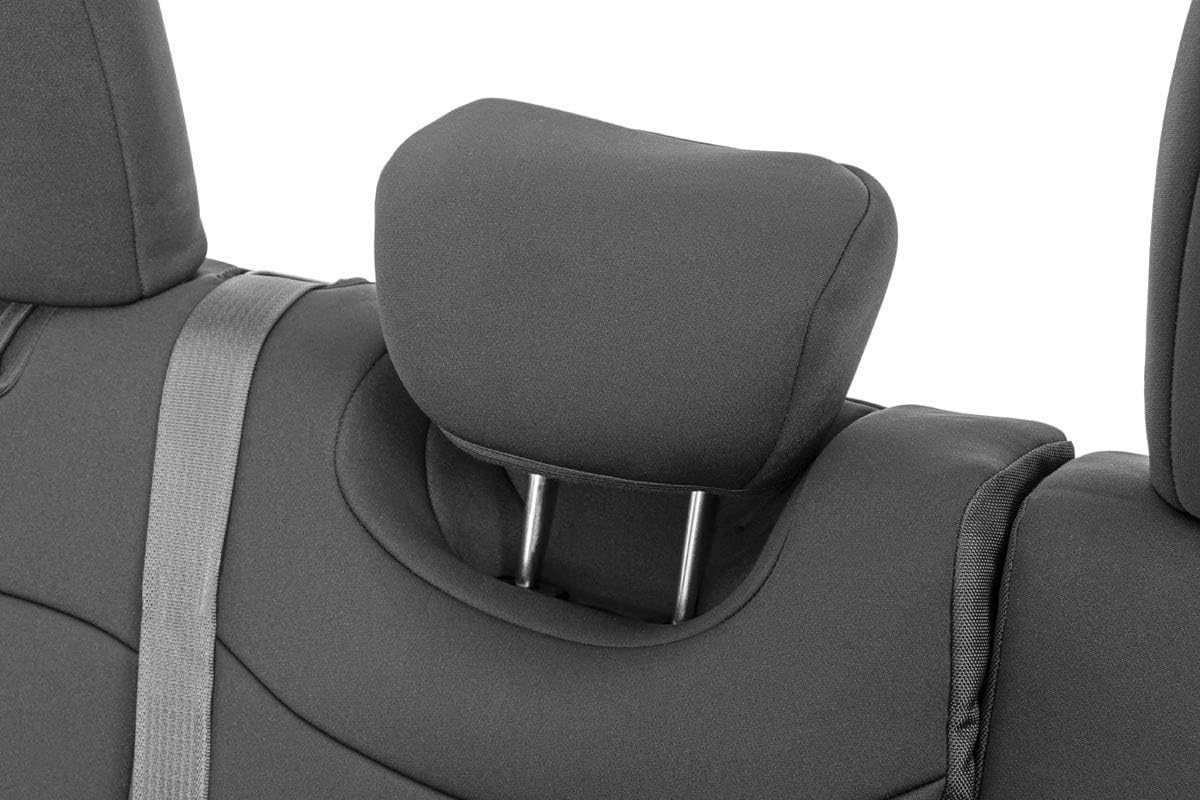 Rough Country Fundas de asiento de neopreno (para ajustar) Jeep Wrangler JL 4DR 12 fila 2018-2020, resistentes al agua, 91010, color negro