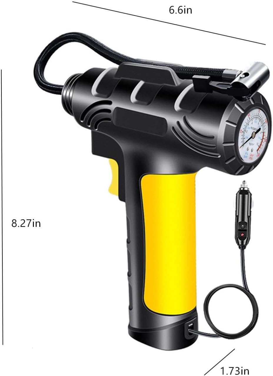 Inflador automático de neumáticos de 12 V, compresor A-ir – Bomba de neumáticos portátil con medidor de presión digital, bomba de inflado recargable