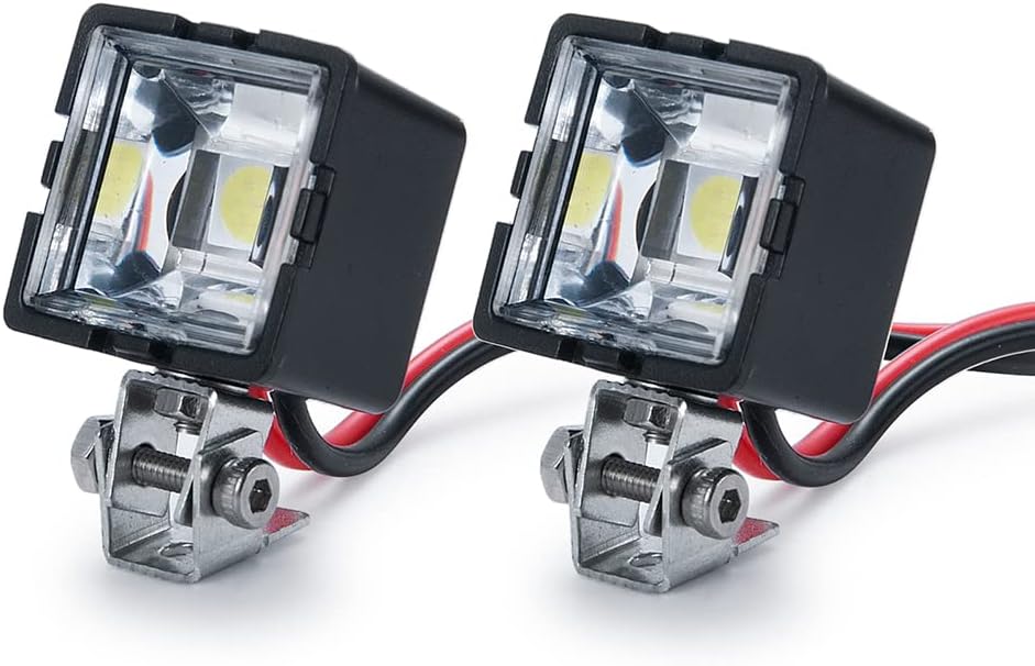 110th RC Coche LED Luz de techo Foco Foco Actualización para Axial SCX10 TRX4 D90 RC Crawler Truck Car (cuadrado)