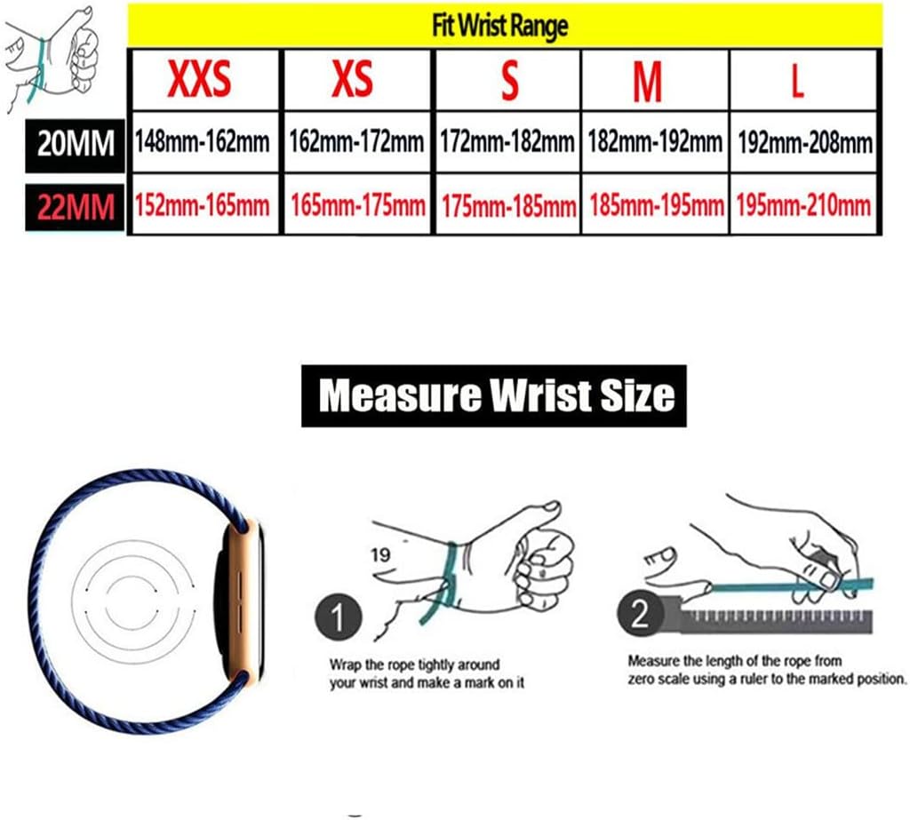 Correa de reloj de 0.787 pulgadas, trenzada Solo Loop compatible con Samsung Galaxy Watch 55 Pro44 Classic, 0.866 pulgadas para Samsung Galaxy Watch