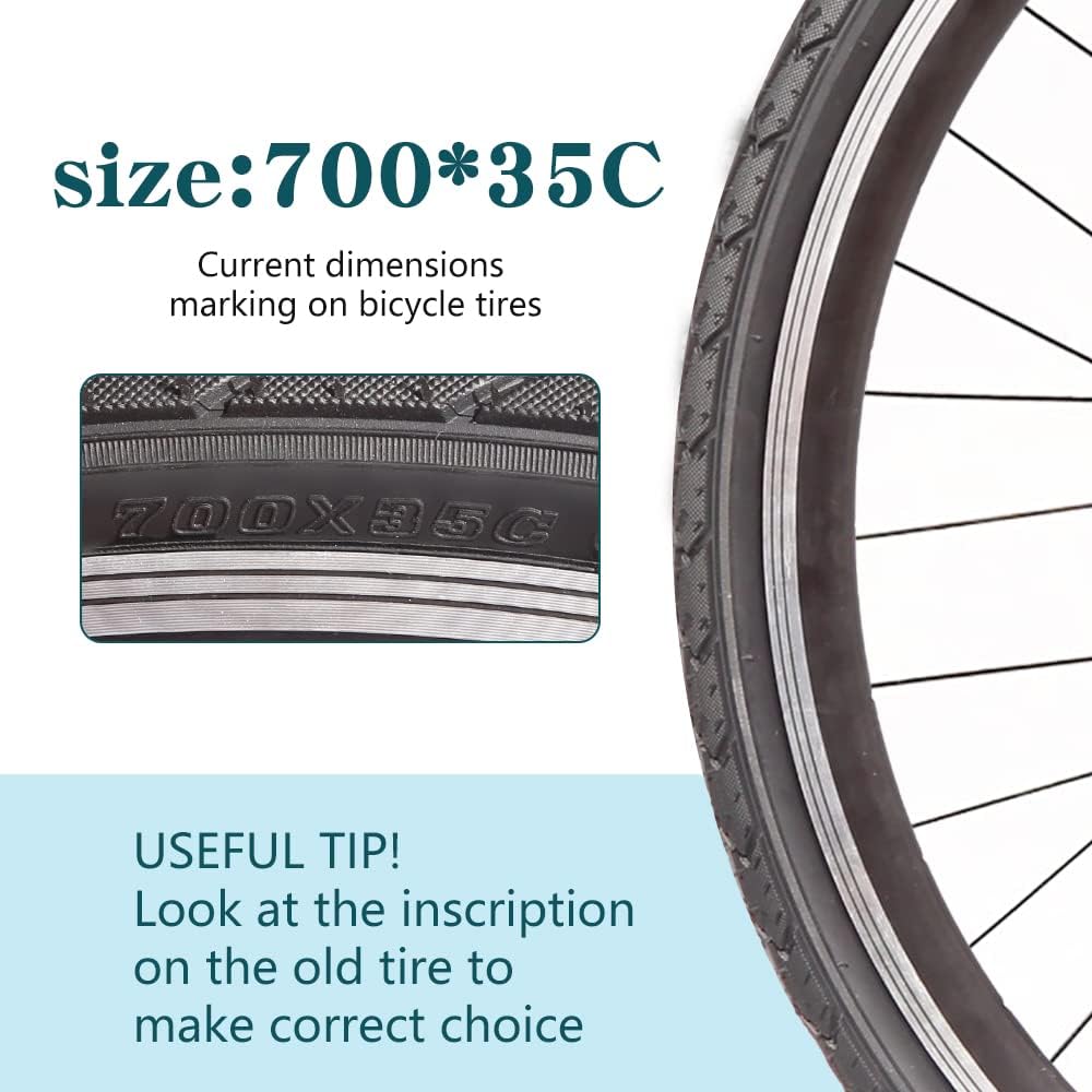 Paquete de 2 neumáticos de bicicleta de 700 x 23C25C28C35C38C Plus tubos interiores de bicicleta, válvula Presta de 1.890 in o válvula Schrader de